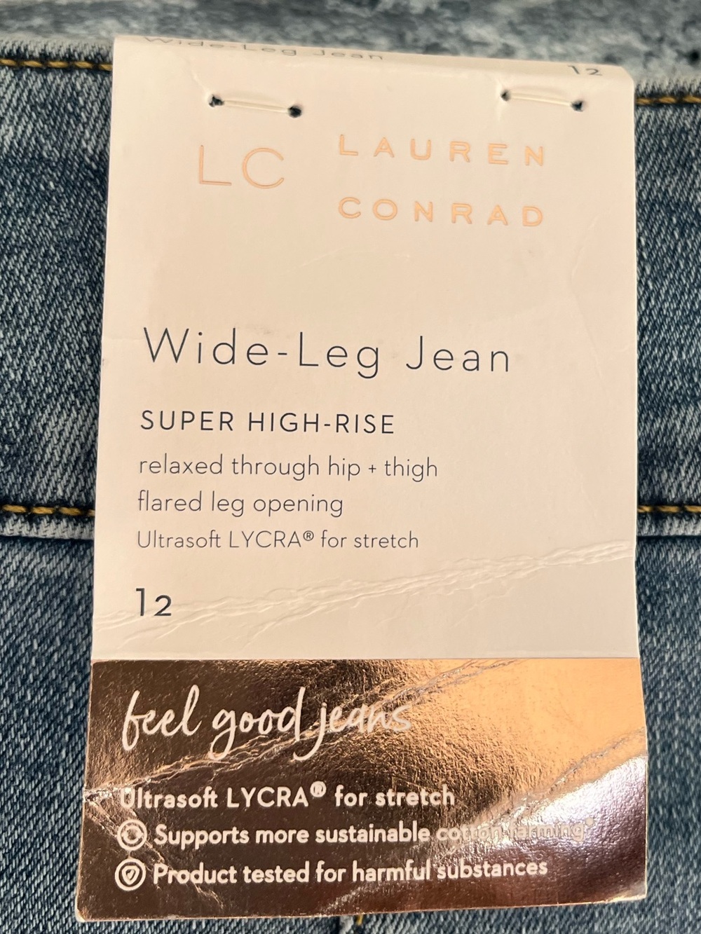 LC Lauren Conrad Light Blue Wide-Leg Jeans New with Tags Smoke & pet free home - Picture 4 of 13
